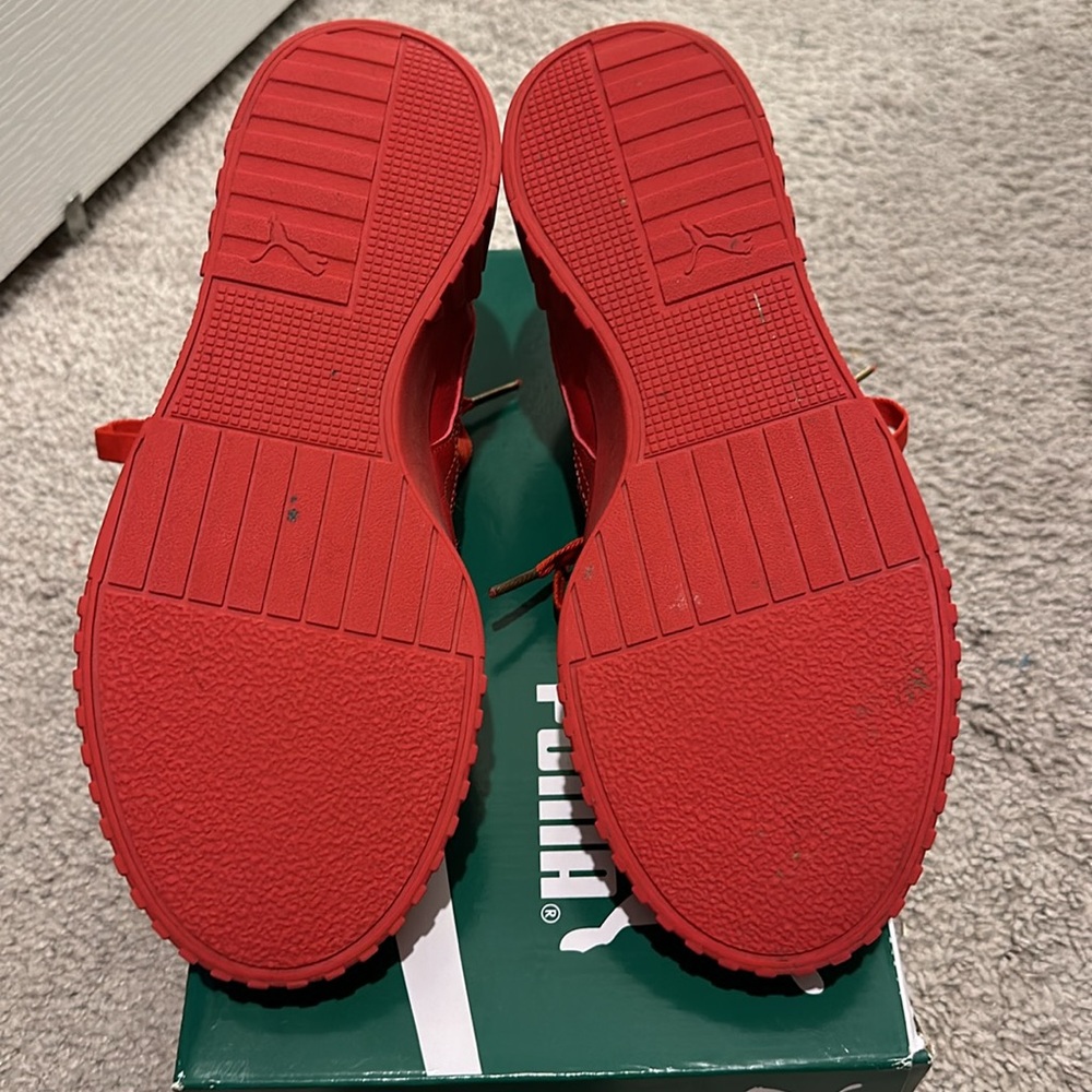 PUMA Cali Wn’s red leather team gold sneakers 10.0 - Picture 7 of 8